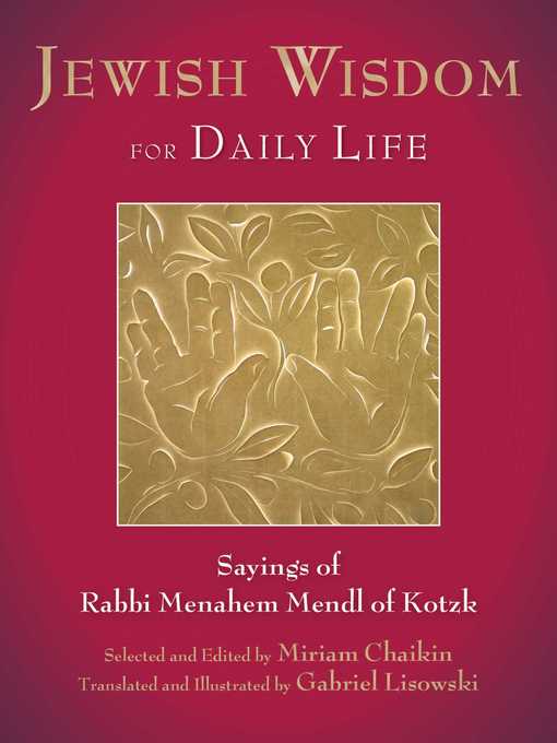 Title details for Jewish Wisdom for Daily Life by Miriam Chaikin - Available